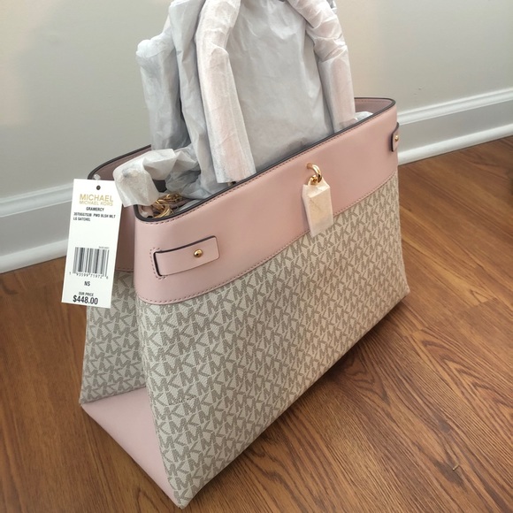 Michael Kors Large Logo Leather Satchel - Picture 5 of 8